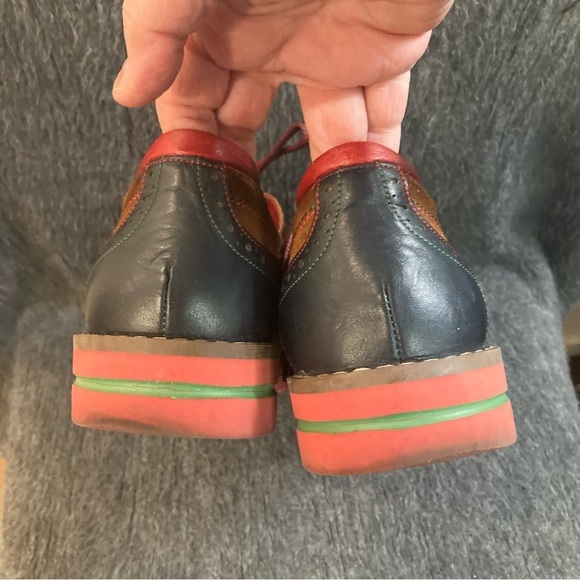 BRAKO SHOES Sz 40 Colour Block Brogue Oxfords Wingtip Lace  Up Leather Shoes - Picture 8 of 8